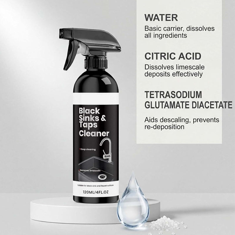 ⏳🔥¡50 % DE DESCUENTO POR TIEMPO LIMITADO! ⏰ 🚿 Spray limpiador antical para fregaderos y grifos negros, spray quitamanchas de agua difíciles, limpiador de accesorios de baño sin frotar para grifos, fregaderos y superficies de ducha.