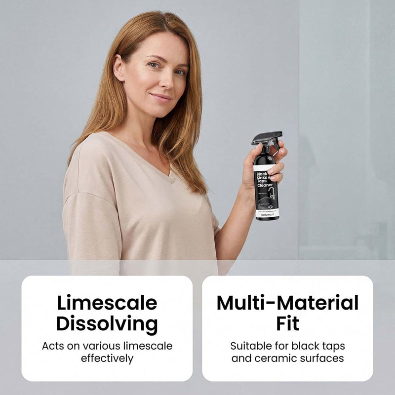 ⏳🔥¡50 % DE DESCUENTO POR TIEMPO LIMITADO! ⏰ 🚿 Spray limpiador antical para fregaderos y grifos negros, spray quitamanchas de agua difíciles, limpiador de accesorios de baño sin frotar para grifos, fregaderos y superficies de ducha.