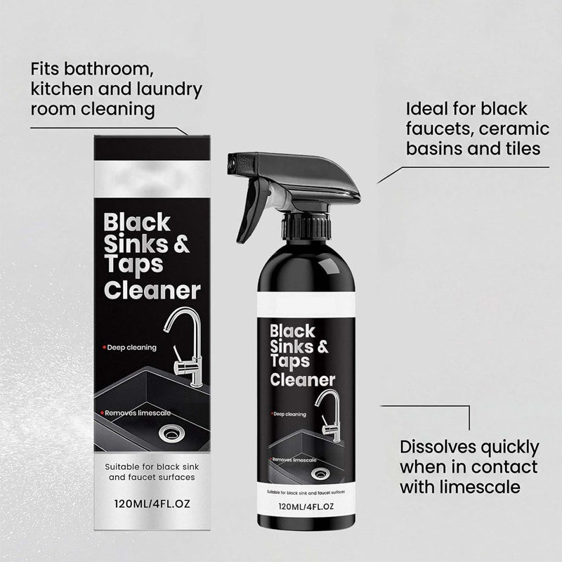 ⏳🔥¡50 % DE DESCUENTO POR TIEMPO LIMITADO! ⏰ 🚿 Spray limpiador antical para fregaderos y grifos negros, spray quitamanchas de agua difíciles, limpiador de accesorios de baño sin frotar para grifos, fregaderos y superficies de ducha.