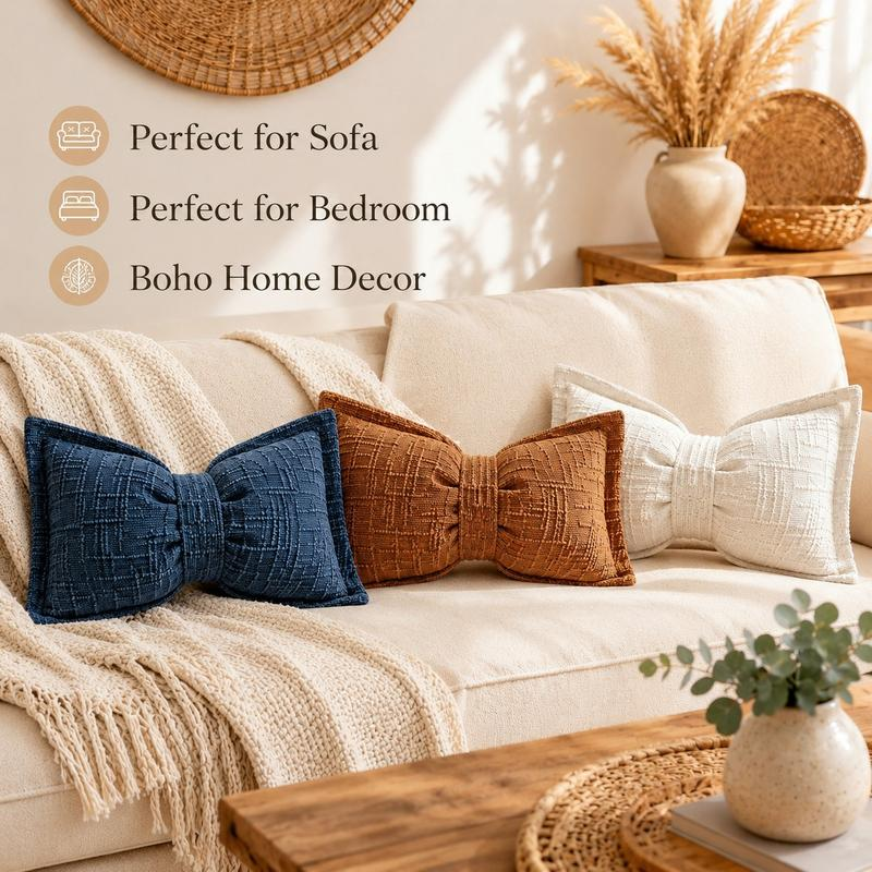 ⏳🔥¡50 % DE DESCUENTO POR TIEMPO LIMITADO! ⏰ Cojín Decorativo con Forma de Lazo de Chenilla Suave
