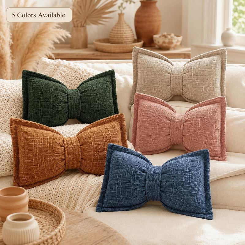 ⏳🔥¡50 % DE DESCUENTO POR TIEMPO LIMITADO! ⏰ Cojín Decorativo con Forma de Lazo de Chenilla Suave
