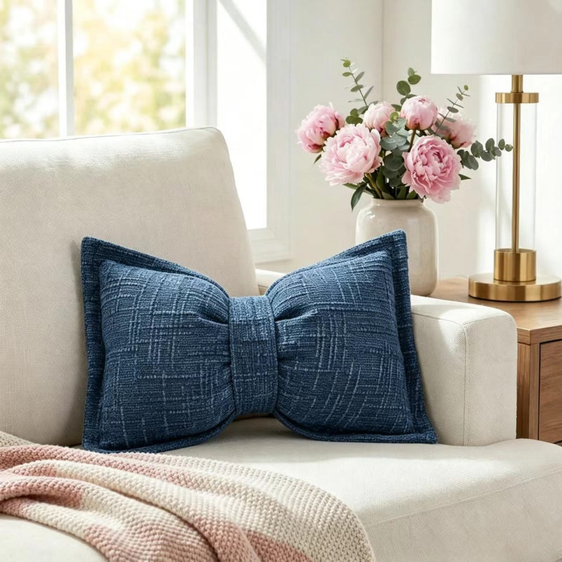 ⏳🔥¡50 % DE DESCUENTO POR TIEMPO LIMITADO! ⏰ Cojín Decorativo con Forma de Lazo de Chenilla Suave