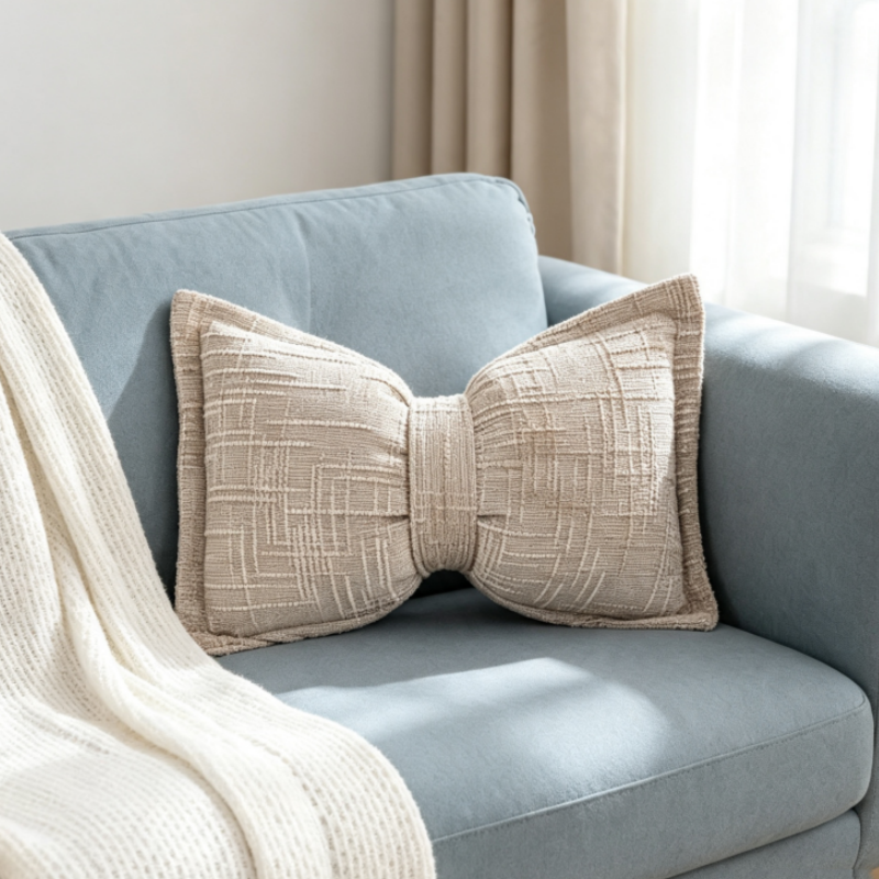 ⏳🔥¡50 % DE DESCUENTO POR TIEMPO LIMITADO! ⏰ Cojín Decorativo con Forma de Lazo de Chenilla Suave