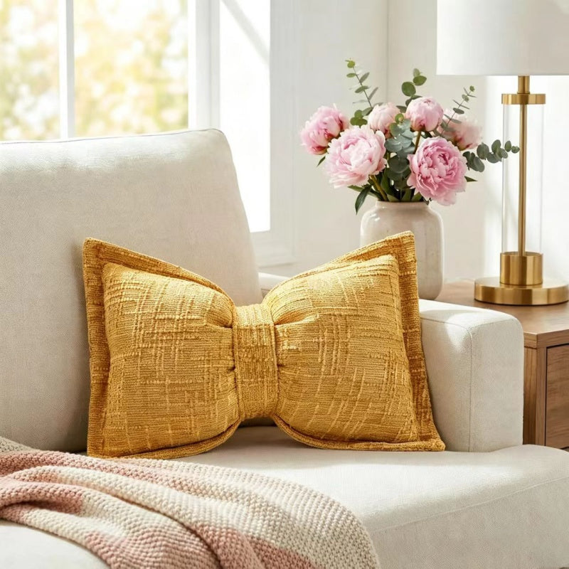 ⏳🔥¡50 % DE DESCUENTO POR TIEMPO LIMITADO! ⏰ Cojín Decorativo con Forma de Lazo de Chenilla Suave
