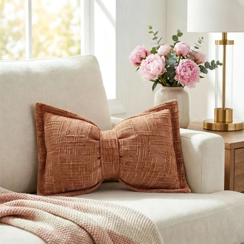 ⏳🔥¡50 % DE DESCUENTO POR TIEMPO LIMITADO! ⏰ Cojín Decorativo con Forma de Lazo de Chenilla Suave