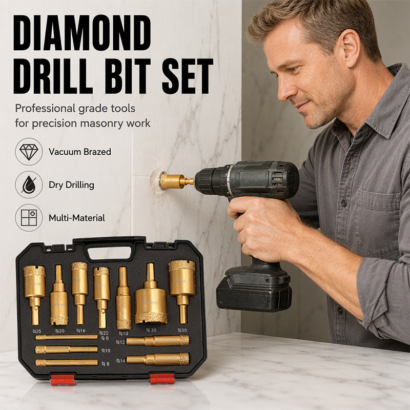 ⏳🔥¡50 % DE DESCUENTO POR TIEMPO LIMITADO! ⏰ Kit de 12 Brocas Sierra de Diamante en Seco para Azulejos