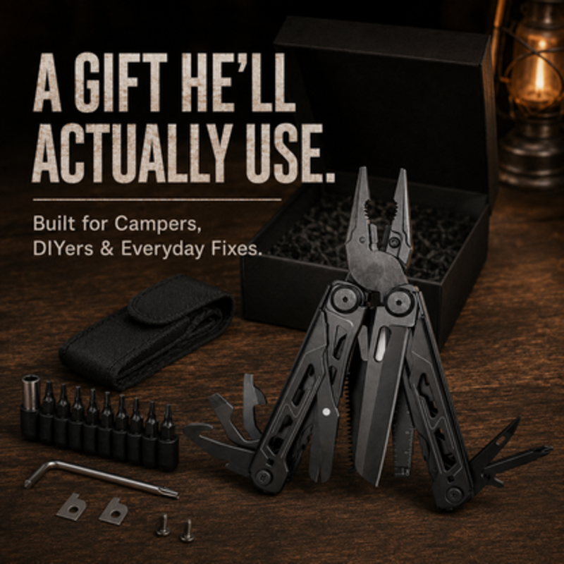 🔧50% OFF NOW! Heavy‑Duty Folding Multi‑Tool Pliers, Portable Multi‑Function Survival Tool with Knife, Screwdriver, with Carry Pouch for Camping, Outdoor, Home Emergency Repair