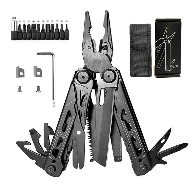 🔧50% OFF NOW! Heavy‑Duty Folding Multi‑Tool Pliers, Portable Multi‑Function Survival Tool with Knife, Screwdriver, with Carry Pouch for Camping, Outdoor, Home Emergency Repair