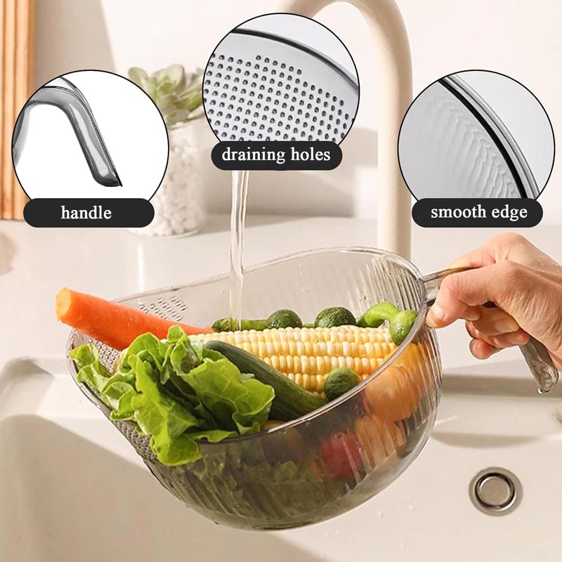 📢📢50 % DE DESCUENTO y en stock⏰ Lava el arroz sin perder ni un grano: colador de malla fina con asa. En stock en el Reino Unido