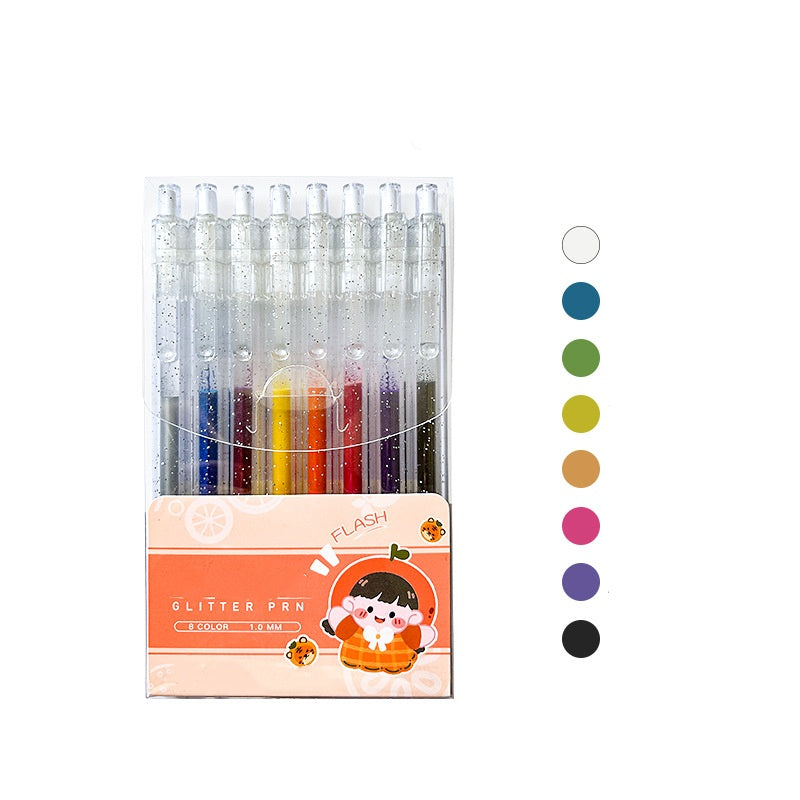⏳🔥¡50 % DE DESCUENTO POR TIEMPO LIMITADO! ⏰ ✨ Set de bolígrafos de gel con purpurina retráctiles para journaling y dibujo