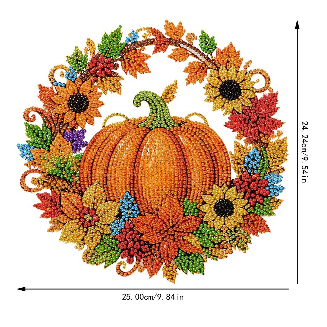 ⏳🔥¡50 % DE DESCUENTO POR TIEMPO LIMITADO! ⏰ 🎃✨ Corona Otoñal de Calabaza con Rombo – Kit DIY Completo, Cuelga y Decora tu Puerta con Encanto Rústico 🍂🏠