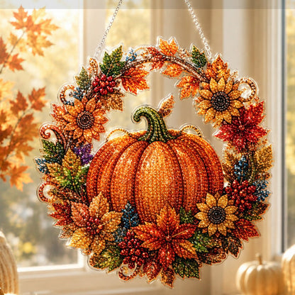 ⏳🔥¡50 % DE DESCUENTO POR TIEMPO LIMITADO! ⏰ 🎃✨ Corona Otoñal de Calabaza con Rombo – Kit DIY Completo, Cuelga y Decora tu Puerta con Encanto Rústico 🍂🏠