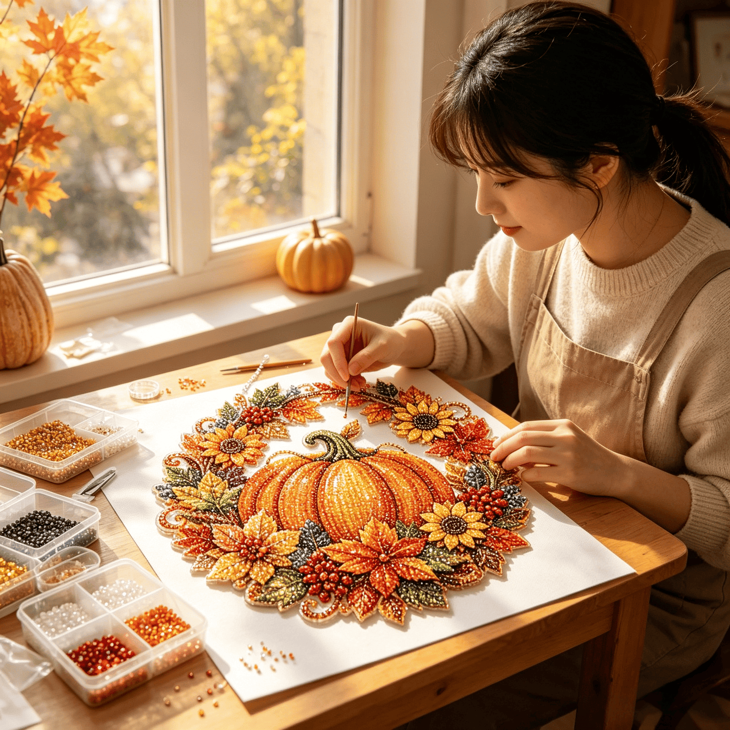⏳🔥¡50 % DE DESCUENTO POR TIEMPO LIMITADO! ⏰ 🎃✨ Corona Otoñal de Calabaza con Rombo – Kit DIY Completo, Cuelga y Decora tu Puerta con Encanto Rústico 🍂🏠