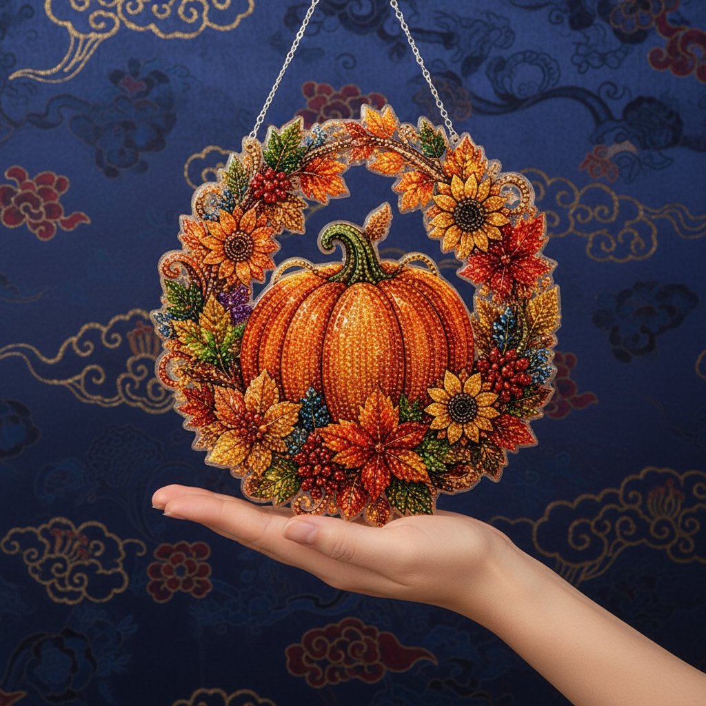 ⏳🔥¡50 % DE DESCUENTO POR TIEMPO LIMITADO! ⏰ 🎃✨ Corona Otoñal de Calabaza con Rombo – Kit DIY Completo, Cuelga y Decora tu Puerta con Encanto Rústico 🍂🏠