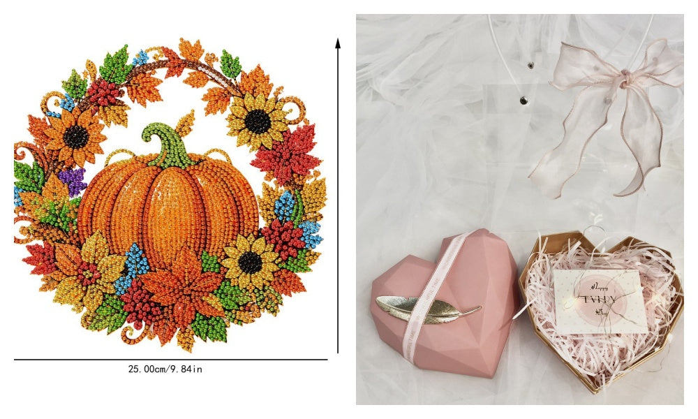 ⏳🔥¡50 % DE DESCUENTO POR TIEMPO LIMITADO! ⏰ 🎃✨ Corona Otoñal de Calabaza con Rombo – Kit DIY Completo, Cuelga y Decora tu Puerta con Encanto Rústico 🍂🏠