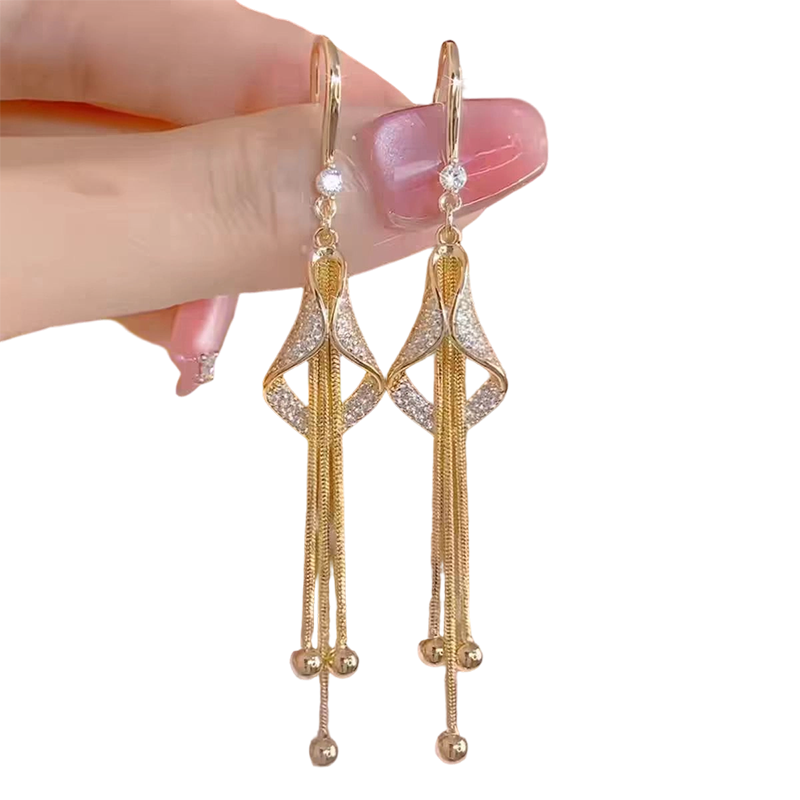 Aretes de Gancho con Borlas Geométricas Elegantes