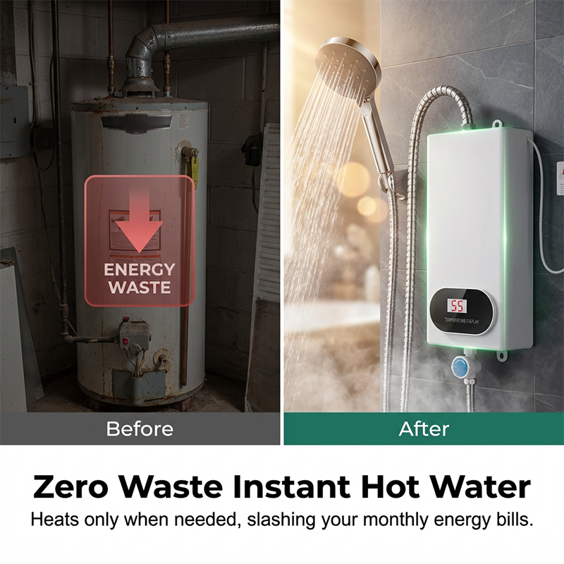 Calentador de Agua Eléctrico Instantáneo Compacto y Seguro