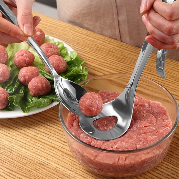 🥳 ¡Cuchara para albóndigas! Antiadherente, recoge y escurre: el regalo perfecto. Cocina sin ensuciar: ¡consigue la tuya! ✅