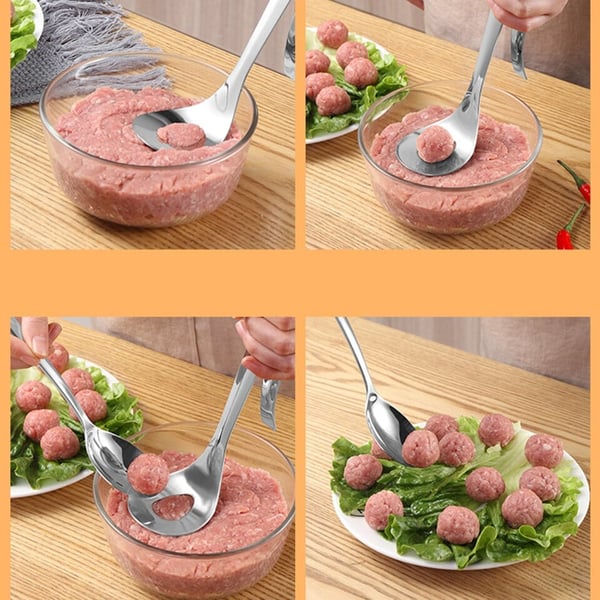 🥳 ¡Cuchara para albóndigas! Antiadherente, recoge y escurre: el regalo perfecto. Cocina sin ensuciar: ¡consigue la tuya! ✅