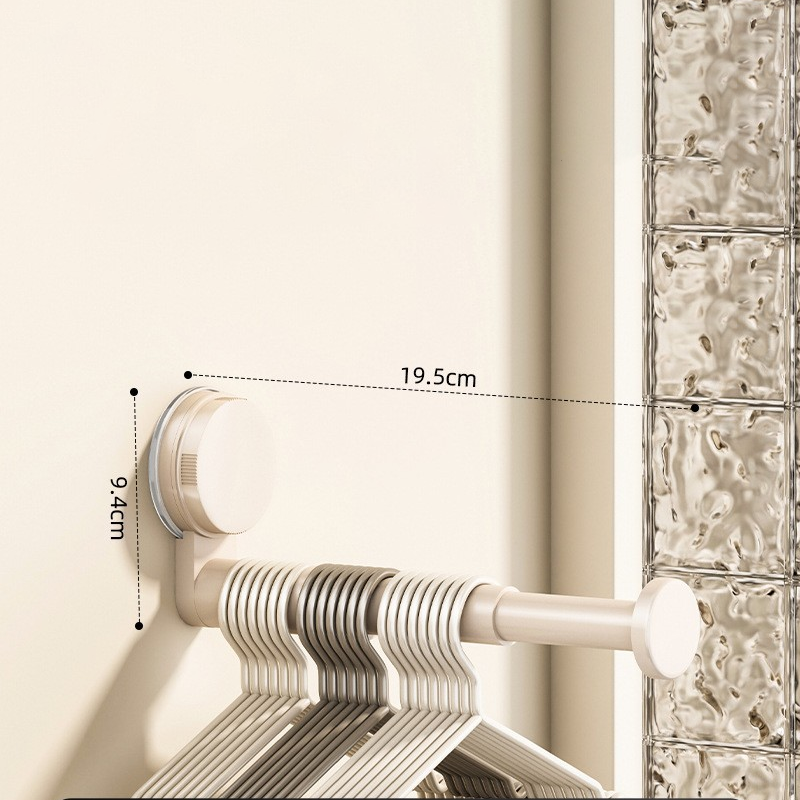 ⏳🔥¡50 % DE DESCUENTO POR TIEMPO LIMITADO! ⏰🏠 Perchero Plegable Telescópico con Ventosa – Barra Extensible para Ropa Sin Taladro