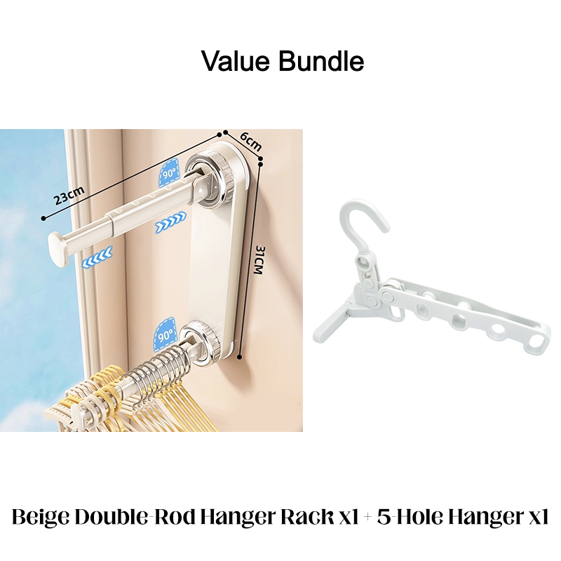 ⏳🔥¡50 % DE DESCUENTO POR TIEMPO LIMITADO! ⏰🏠 Perchero Plegable Telescópico con Ventosa – Barra Extensible para Ropa Sin Taladro