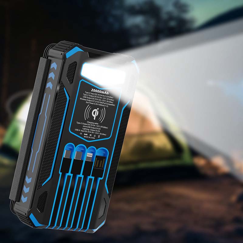 Batería Externa Solar 20000mAh con Linterna LED
