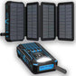 Batería Externa Solar 20000mAh con Linterna LED