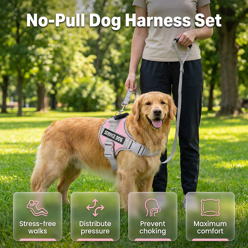 🎁2026 New Arrivals 50% OFF💥Escape-Proof Dog Harness with Top Handle – Adjustable No-Pull Vest with 3M Reflective Straps
