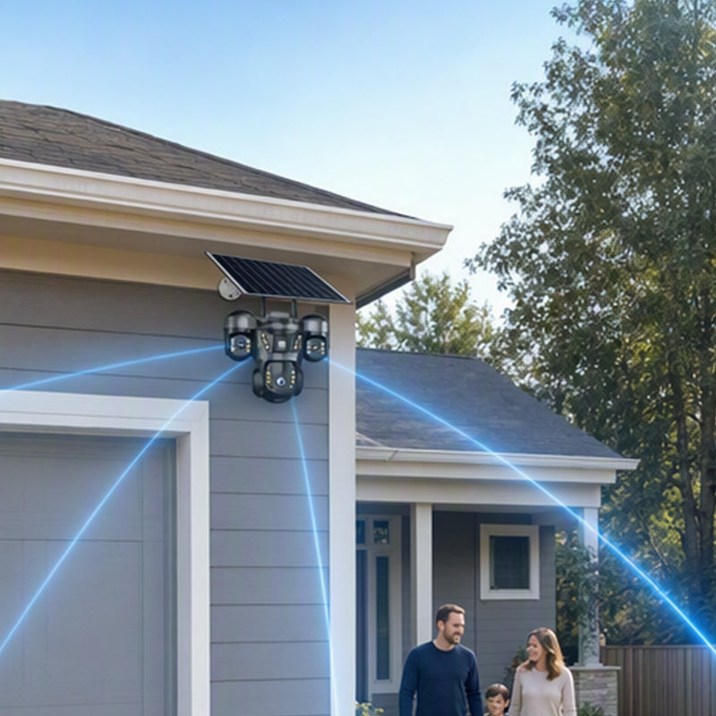 📹 ¡50% DE DESCUENTO AHORA! ☀️ Cámara de Seguridad Solar con Triple Lente – Cobertura 360°, Inalámbrica y para Todo Clima – Monitoreo Claro Día/Noche 🏠