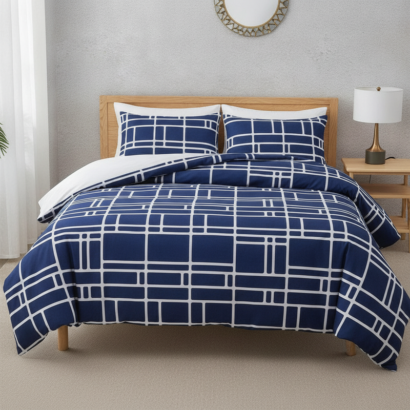 🔥¡50% de Descuento! 🛏 Juego de Cama Geométrico Minimalista Moderno