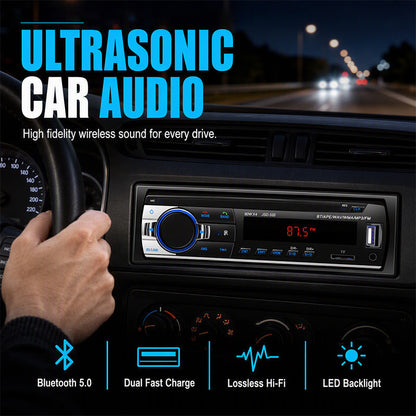 ⏳¡Oferta por Tiempo Limitado!⏰Radio Bluetooth para Coche – Bluetooth 5.0· Doble USB y Audio sin Pérdidas (FLAC/APE). Llamadas manos libres· sonido nítido – ¡mejora tu conducción! 📻✨
