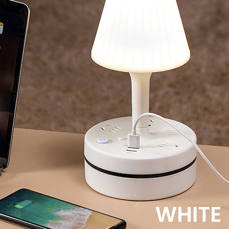 💡 Lámpara de mesilla con enchufes de CA y puertos USB