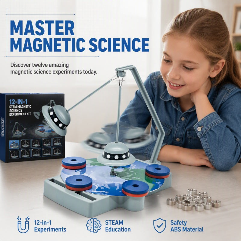 ⏳🔥¡50 % DE DESCUENTO POR TIEMPO LIMITADO! ⏰ 🚄 Construye un Tren Levitante – Kit de Ciencia Magnética 12 en 1 para Niños Curiosos.