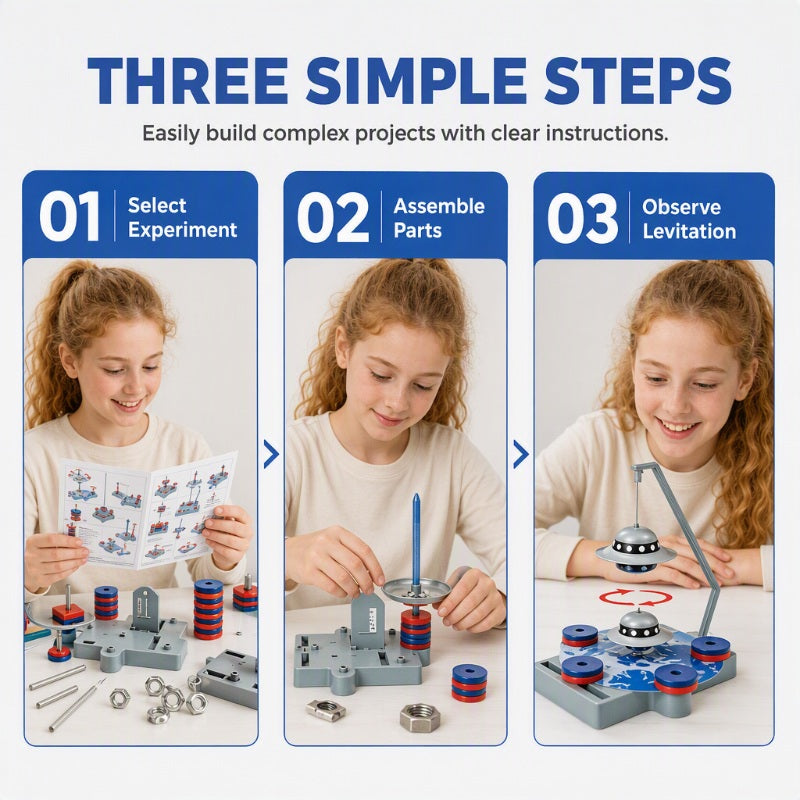 ⏳🔥¡50 % DE DESCUENTO POR TIEMPO LIMITADO! ⏰ 🚄 Construye un Tren Levitante – Kit de Ciencia Magnética 12 en 1 para Niños Curiosos.