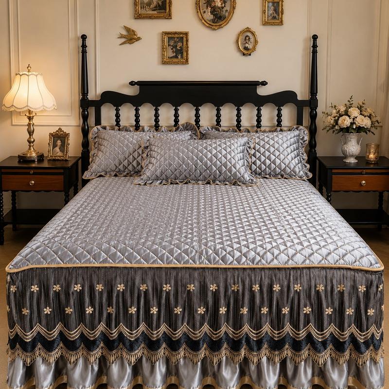 📢📢¡50% DE DESCUENTO! ⏰ Falda de Cama Acolchada con Caída de 45 cm