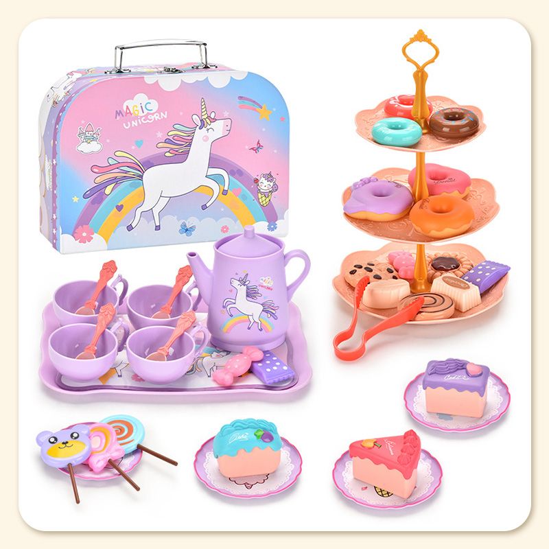 ⏳🔥¡50 % DE DESCUENTO POR TIEMPO LIMITADO! ⏰ 🦄🏰 Juego de té infantil de castillo de unicornio