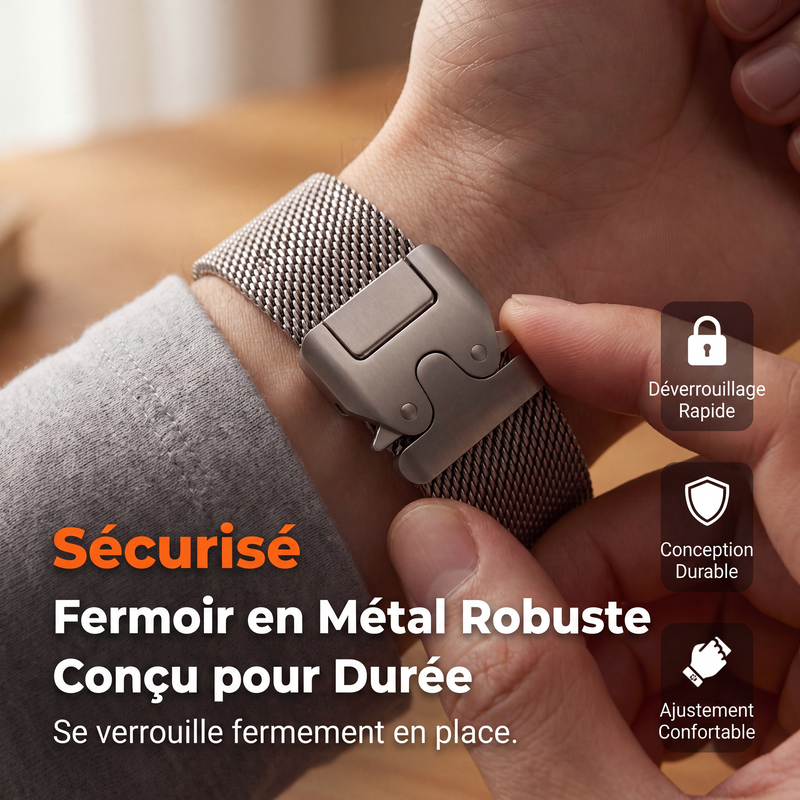 ⌚ ¡PROMO LIMITADA 50% DE DESCUENTO! ✨ Pulsera de reloj de malla de acero inoxidable – Transpirable, Segura, Estilo Moderno ✨