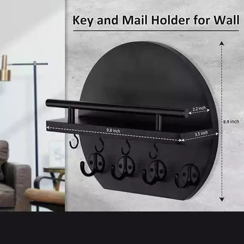 ⏳🔥¡50 % DE DESCUENTO POR TIEMPO LIMITADO! ⏰ Organizador de Llaves de Pared con Estante y Ganchos