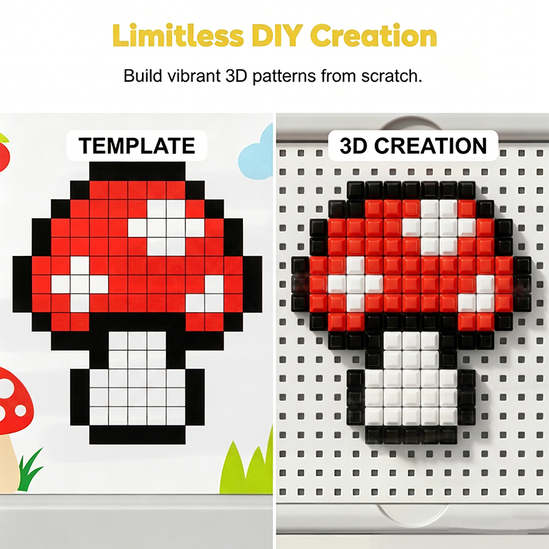 ⏳🔥¡50 % DE DESCUENTO POR TIEMPO LIMITADO! ⏰ Puzzle Creativo 3D de Clavijas con Forma de Hongo