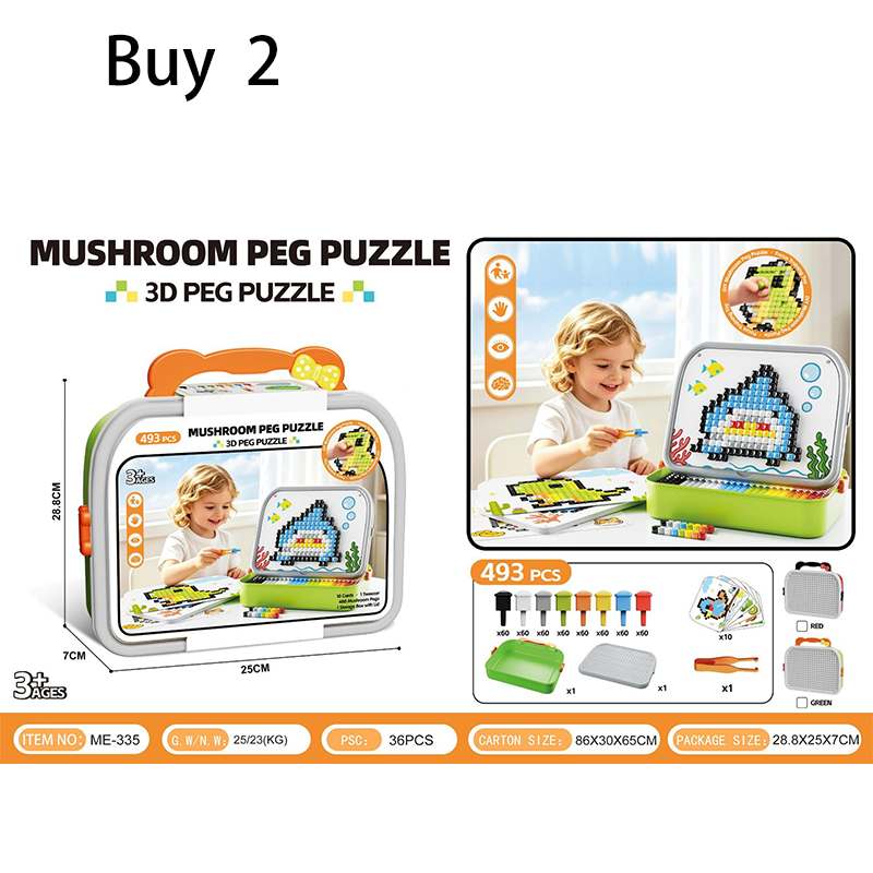 ⏳🔥¡50 % DE DESCUENTO POR TIEMPO LIMITADO! ⏰ Puzzle Creativo 3D de Clavijas con Forma de Hongo