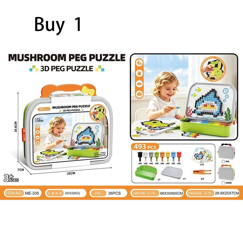 ⏳🔥¡50 % DE DESCUENTO POR TIEMPO LIMITADO! ⏰ Puzzle Creativo 3D de Clavijas con Forma de Hongo