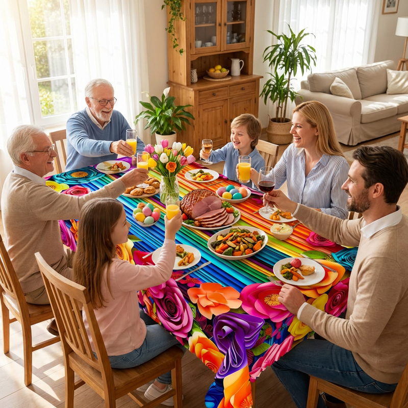 📢📢50% OFF!! ⏰Mantel Impermeable con Estampado Floral para Comedor y Fiestas