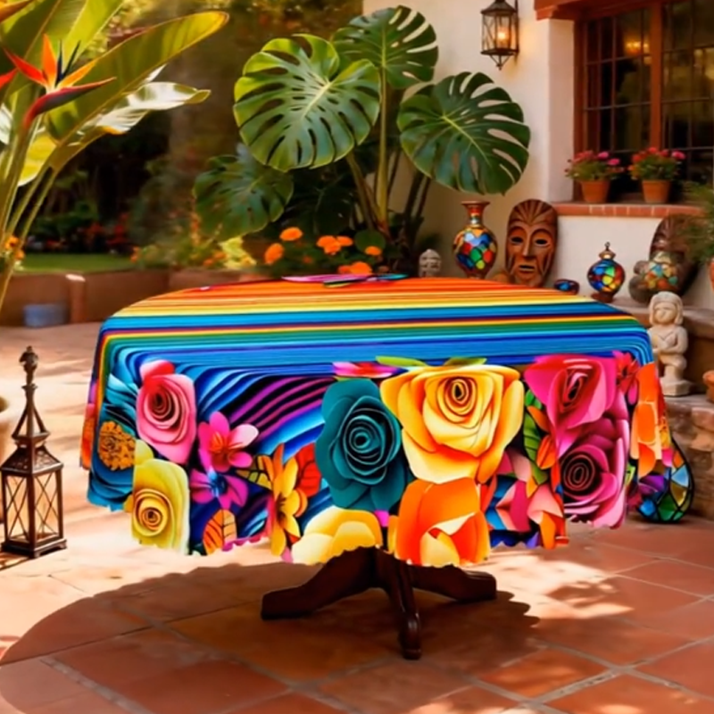 📢📢50% OFF!! ⏰Mantel Impermeable con Estampado Floral para Comedor y Fiestas