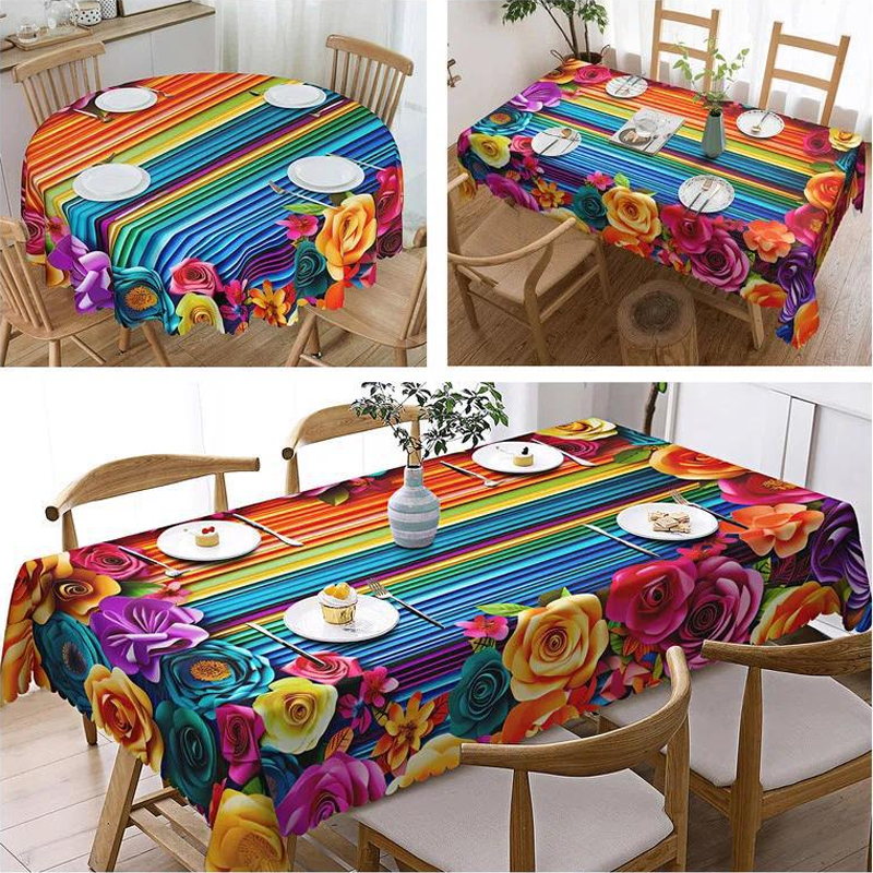 📢📢50% OFF!! ⏰Mantel Impermeable con Estampado Floral para Comedor y Fiestas
