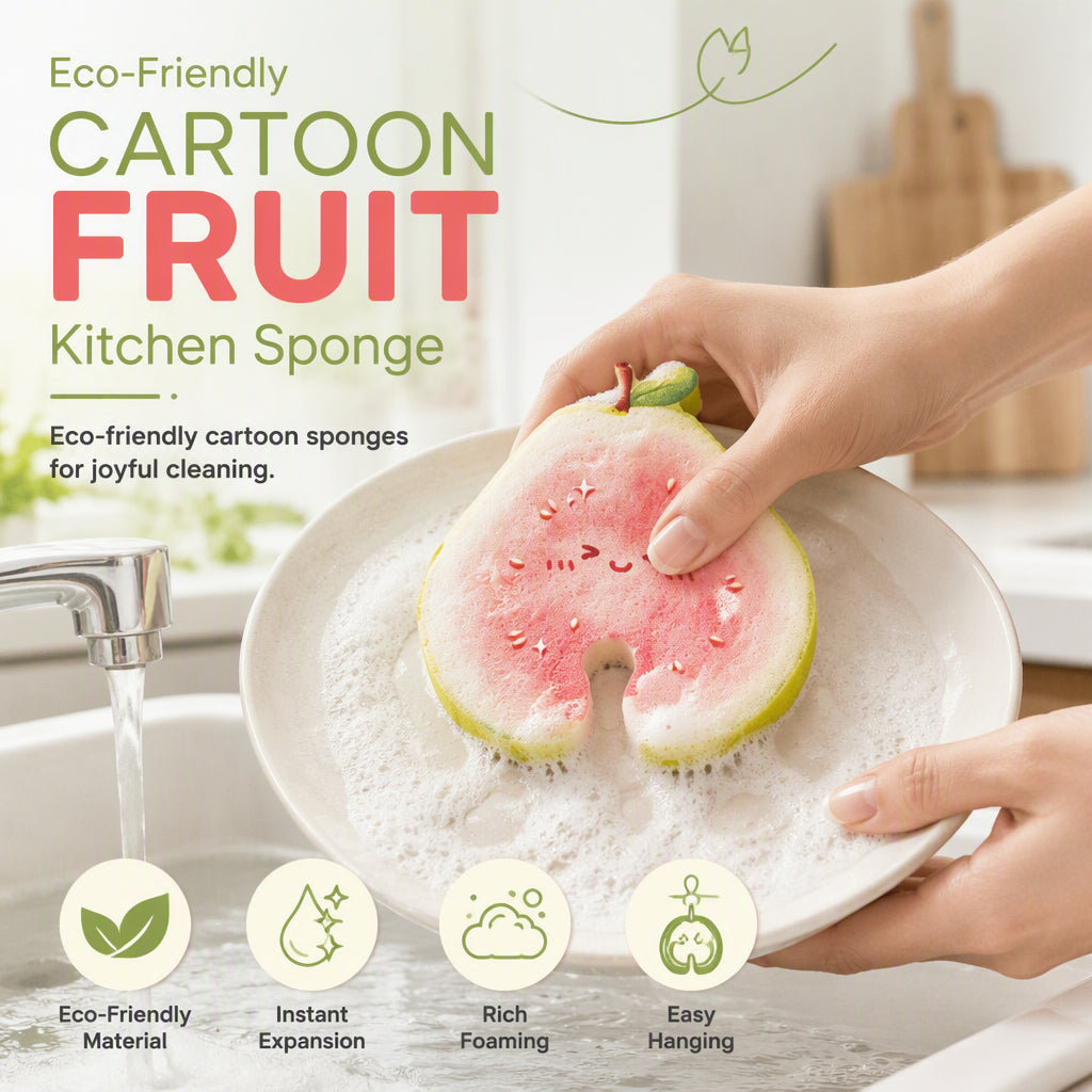 Esponja para lavar platos con forma de fruta adorable