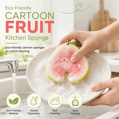 Esponja para lavar platos con forma de fruta adorable