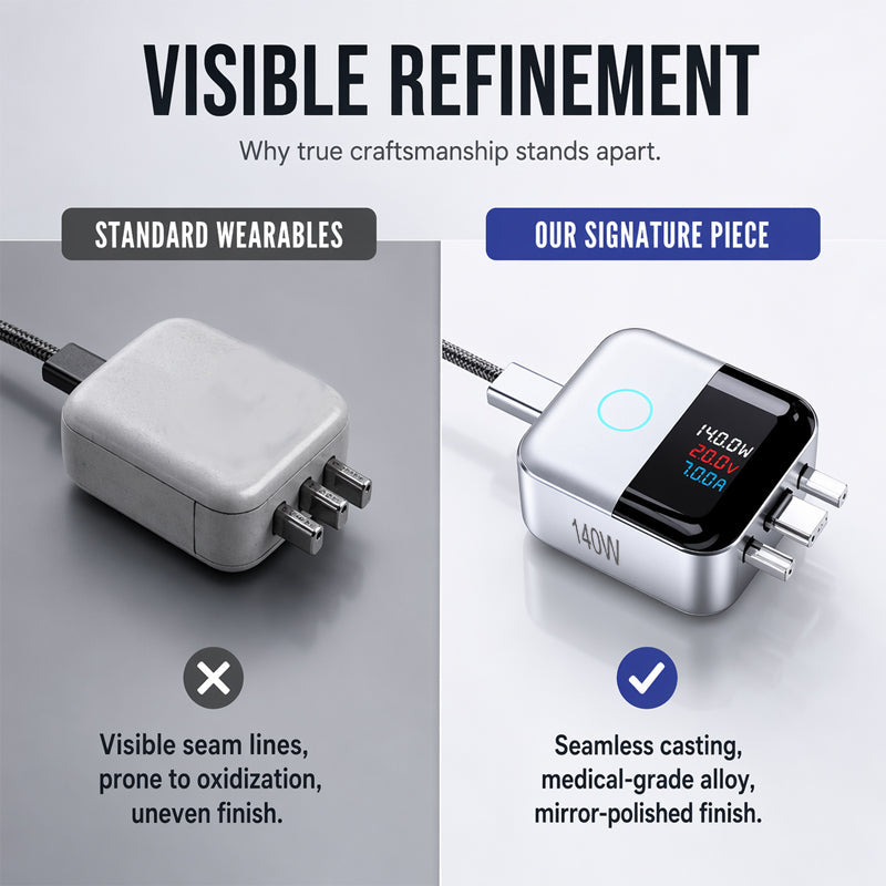 🔋Cargador inteligente USB-C de 140 W con múltiples puertos y pantalla LED digital – Carga rápida y control inteligente de corriente para móviles, tablets y portátiles
