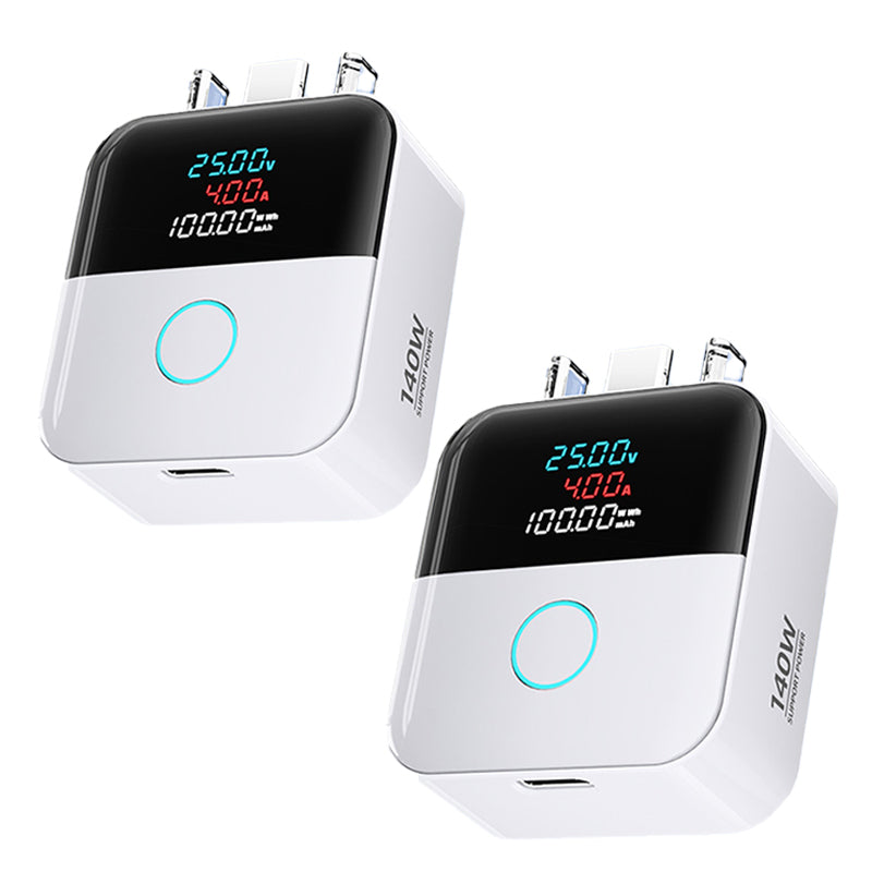 🔋Cargador inteligente USB-C de 140 W con múltiples puertos y pantalla LED digital – Carga rápida y control inteligente de corriente para móviles, tablets y portátiles