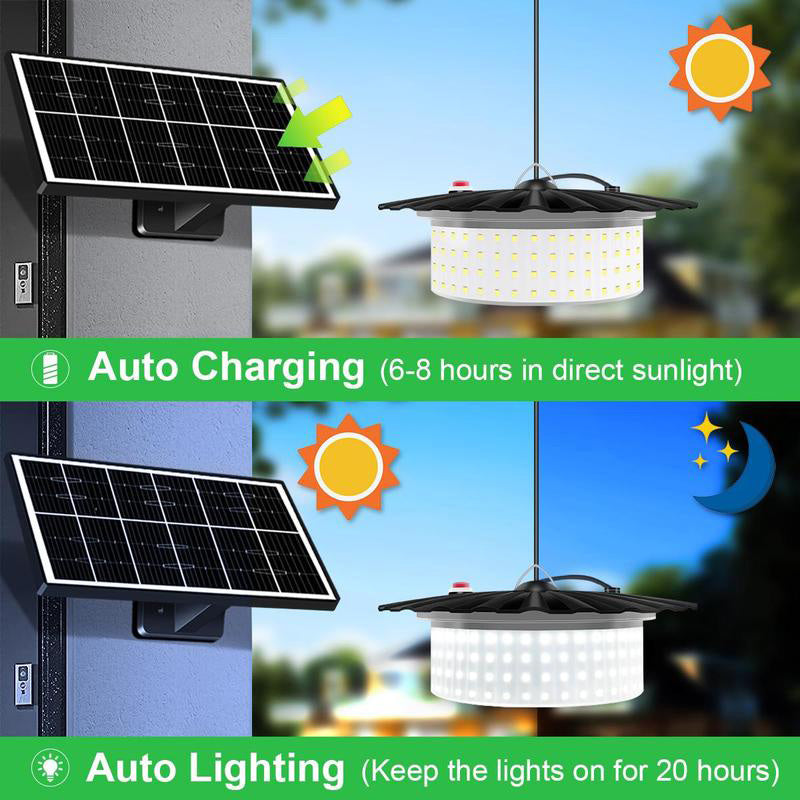 ☀️ ¡50% de Descuento! 💡 Lámpara Solar Colgante para Exterior – Luz 360°, Impermeable IP65 y 4 Niveles de Brillo ✨
