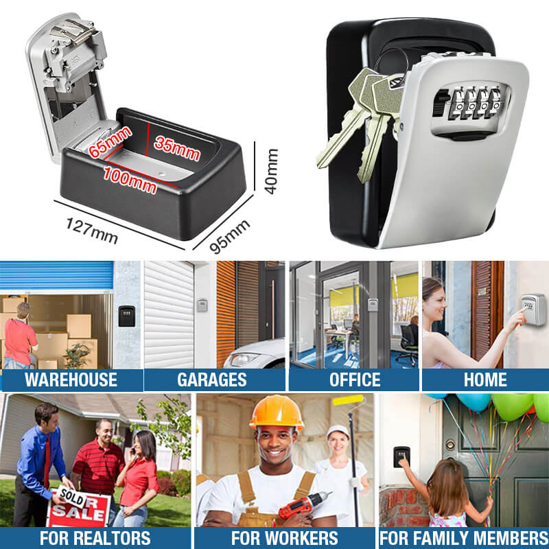 ⏳ OFERTA ⏰ Caja de Llaves con Combinación – Se Fija a la Pared, Código Reiniciable y Almacenamiento Amplio Antióxido 🔑✨